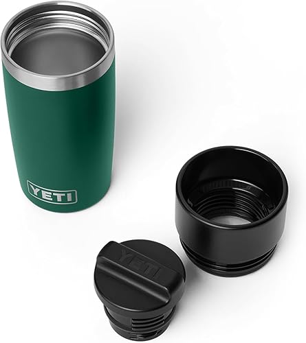 Miniatura 3 de YETI Rambler - Botella de viaje de 12 onzas, acero inoxidable, aislada al vacío con tapa a prueba de fugas, color verde bosque negro