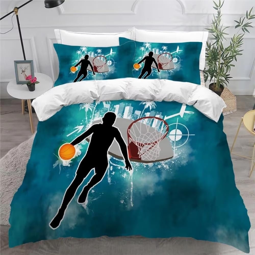 Housse de couette basket pour parfaire la déco d'une chambre d'adulte passionné