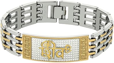Fas + IB03 God of Gods Lord Shiva & Trishul Design Positive Energy Feel Gold Silver Multi Color High Durable Plated Hand Bracelet for Men & Boys