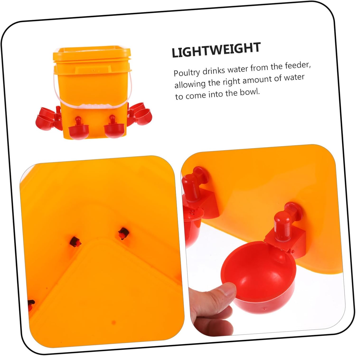 Automatic Poultry Water Feeder with Red Drinking Cups Chicken Water Bowl for Chickens Ducks Geese and Quails Convenient Fill for Busy Poultry Keepers