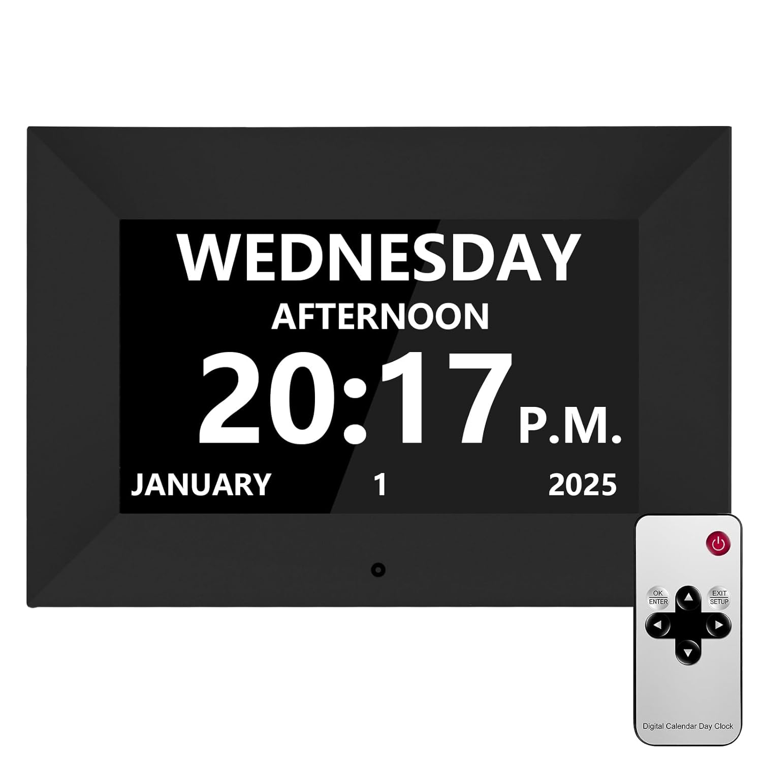 Bgift 7 Inch Digital Alarm Clock with Date and Day of Week for Seniors-20 Alarms 20 Reminder Auto