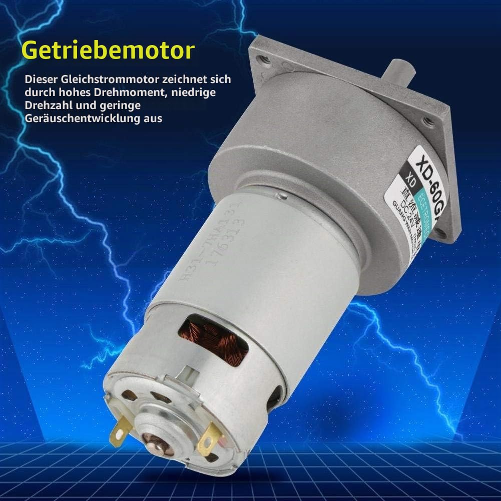 5 bis 600 U/min Drehzahlbereich Getriebemotor Gleichstrom 12V/24V 35W Rechtslauf und Linkslauf Mikro hohes Drehmoment (12V 30RPM)