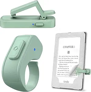 Page Turner Ring for Kindle,Remote Control for iPhone iPad Android Tablets E-Readers,Clicker Page Turner for Kindle Accessories for Camera Video Record&Shutter Selfie (Green)