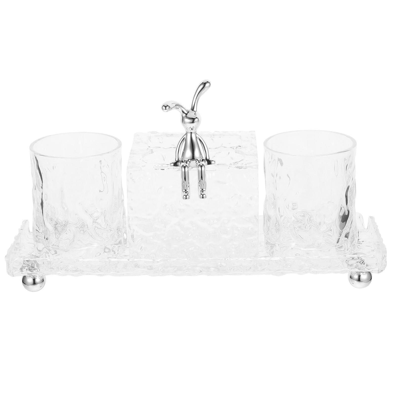 Soporte Vasos de con Cepillos Bandeja Dientes de Encimera