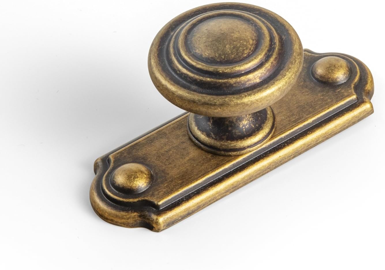 Goo-Ki 6 Pack Antique Copper Zinc Alloy Cabinet Knobs with Spacer - Single Hole Center Affordable Luxury Cabinet Pull Hardware for Bedroom, Kitchen 9081-DP-AC-DAN