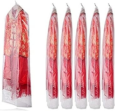 Pack of 20 Clothes Cover Bag, Plastic Transparent Hang Clothes Suit Garment Dustproof Cover Storage Bag Dry Cleaner Clothes Covers 60 X 90cm