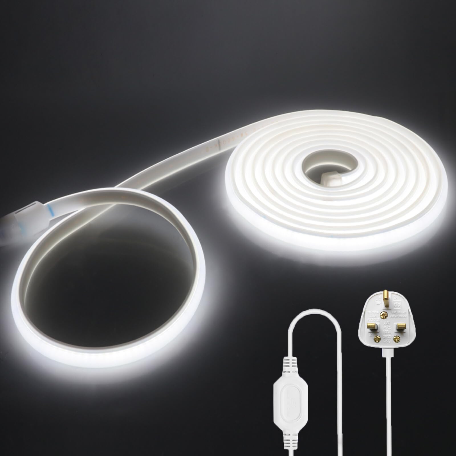 KAFULA Wisada 19M COB LED Neon Rope Light, White 6000K Cuttable Waterproof Flexible LED Strip Light, DIY Design, Suitable for Bedroom, Living Room, Game Room, Kitchen, Party and Shop Decoration — image 1