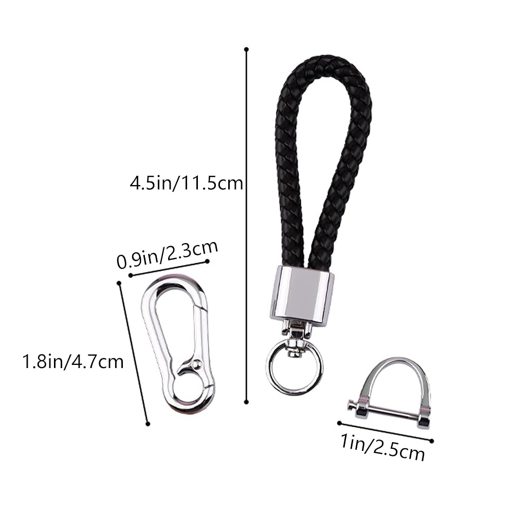 Portachiavi In Pelle Intrecciata Con Moschettone - Design Elegante Per Chiavi Auto E Casa | Regalo Unisex