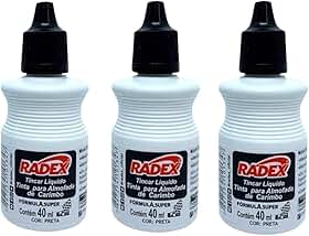 3 Tinta Para Carimbo Alto Rendimento Escolar Escritório 40ml