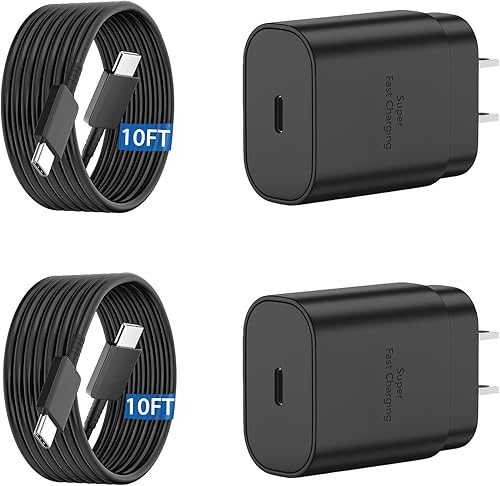 Samsung Super Fast Type C Charger 25W Android Charger 10FT USB C Charger Cable de carga rápida para Samsung Galaxy S23S23 UltraS23+S22S22