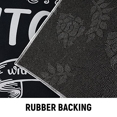 Xsinufn 2 Piece Kitchen Rug Set Non-Slip Black Rubber Backing Mat Throw Rug For Kitchen Doormat Runner Rug Set, Kitchen Sink, Kitchen Decor Motto Design(Eat Live Laugh 17"X48"+17"X30") #TOP4