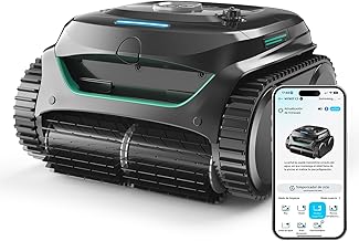 WYBOT C2 Pool Cleaner, Wireless Robot Pool Cleaner 150㎡, Double Filtration, 3 Motors, Powerful Suction, Cleaning Walls & Water Line, 180 Min, App (Black-Green Grey)