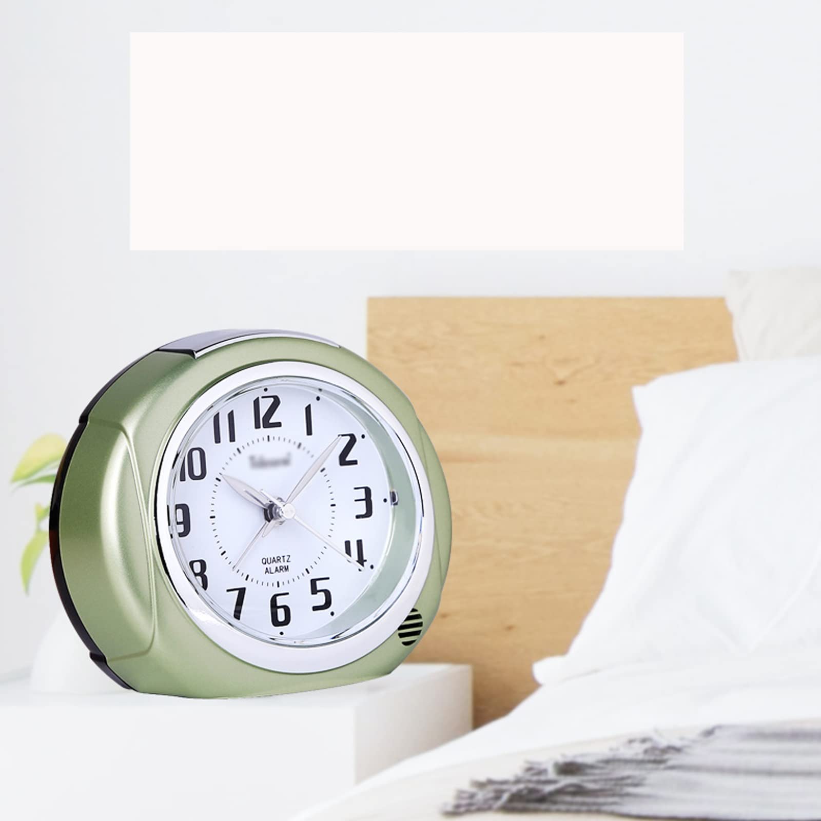 Sveglia da Comodino Sveglia Al Quarzo Analogico Senza Ticchettio Orologio Digitale(Green)