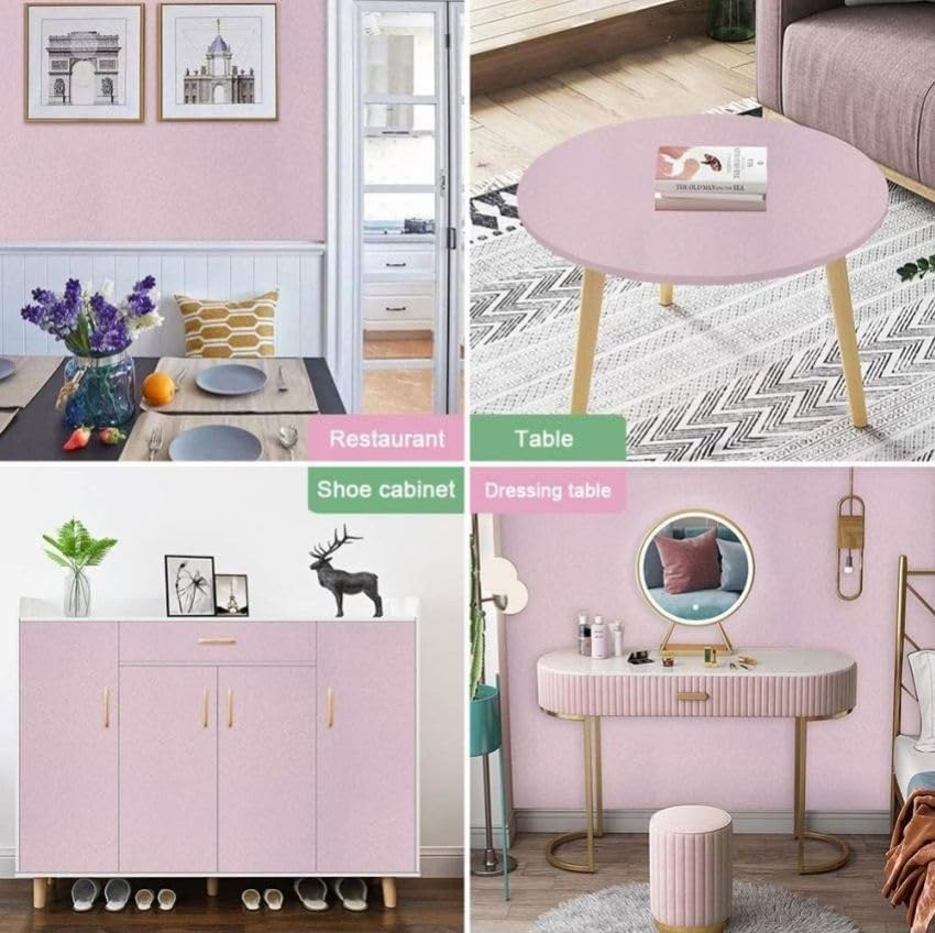 Image of VOLITO Self-Adhesive Wall Sticker Waterproof Anti Mode and Heat Resistant Drawer Kitchen Oil Proof Foil Stickers Kitchen Wallpaper (45x500cm) (V-Pink Flower)