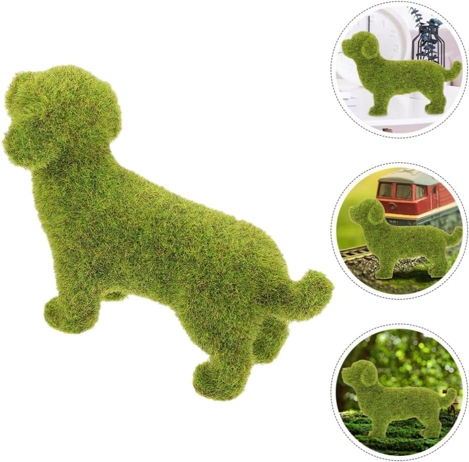 GANAZONO Simulated Puppy Ornaments 2Pcs Flocking Animal Figurines for Outdoor Garden Patio Backyard Decoration Small Animal Landscape Statue 6.88X4.80X2.16In - Image 6