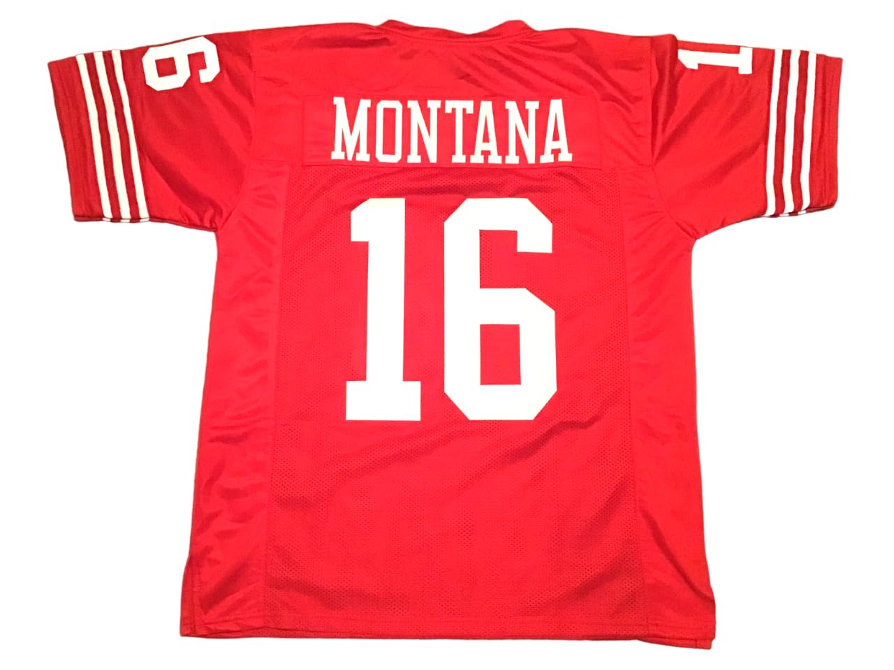 Joe Montana #16 Custom Jersey Stitched Red Football New No Brand/Logos Size (US, Alpha, Medium, Regular, Regular, 1, red)