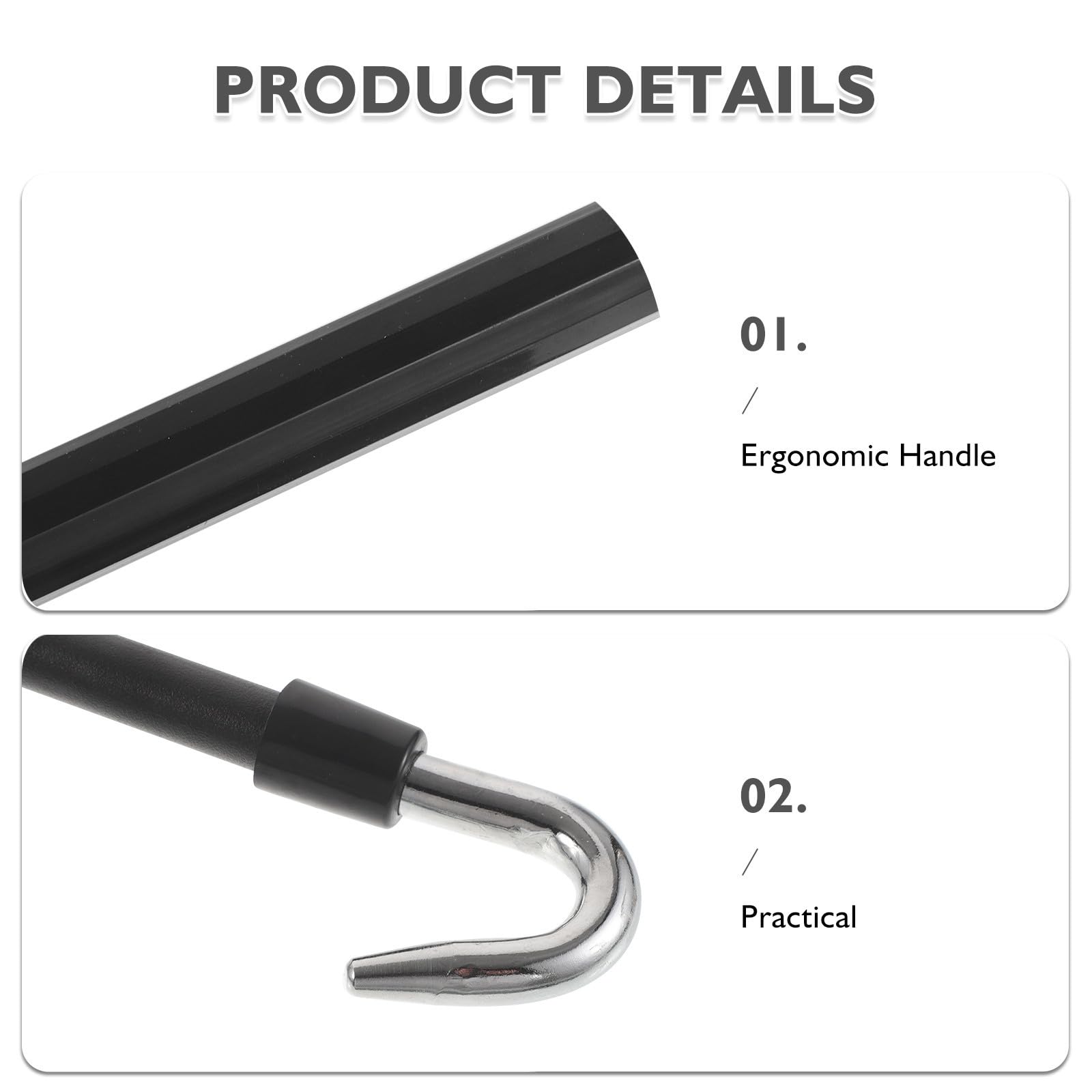 POPETPOP Manivelle Store Banne, Baguette à Manivelle en Fer Noir 59,5cm, Mécanisme Fluide pour Pergolas et Gazebos, Remplacement Pratique