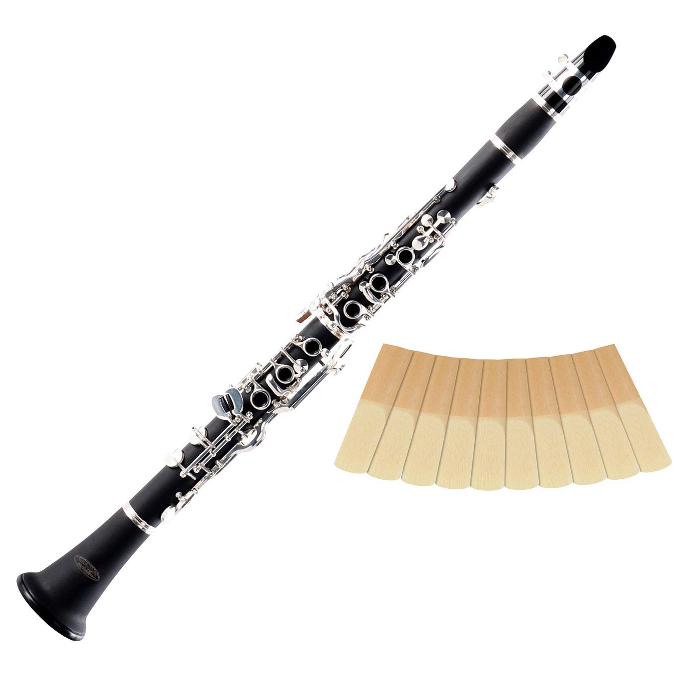 Classic Cantabile CLK-20 Bb-Klarinette 2.5 Reed Set - Bb-Stimmung - Deutsche-Griffweise - Spar-Set inkl. 10 Stück Klarinetten-Blätter, Stärke 2.5