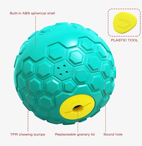 Miniatura 2 de HNNOAIDA Juguete interactivo de comida para perro, juguete de bola de perro de 5.8 pulgadas que sostiene golosinas, juguete duradero para golosinas