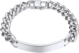 PROSTEEL Custom Bracelets for Men Women, Name Date Initial Quote Engraved Personalized Bracelet, Stainless