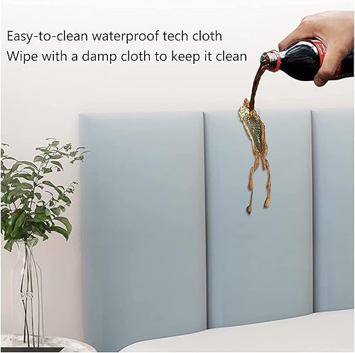 Miniatura 4 de HEROHL Peel and Stick Headboard,Anti-Collision Wall Stickers,3D Self Adhesive Waterproof PU Wall Panel,for Home Bedroom,Nursery (Color  B, Size