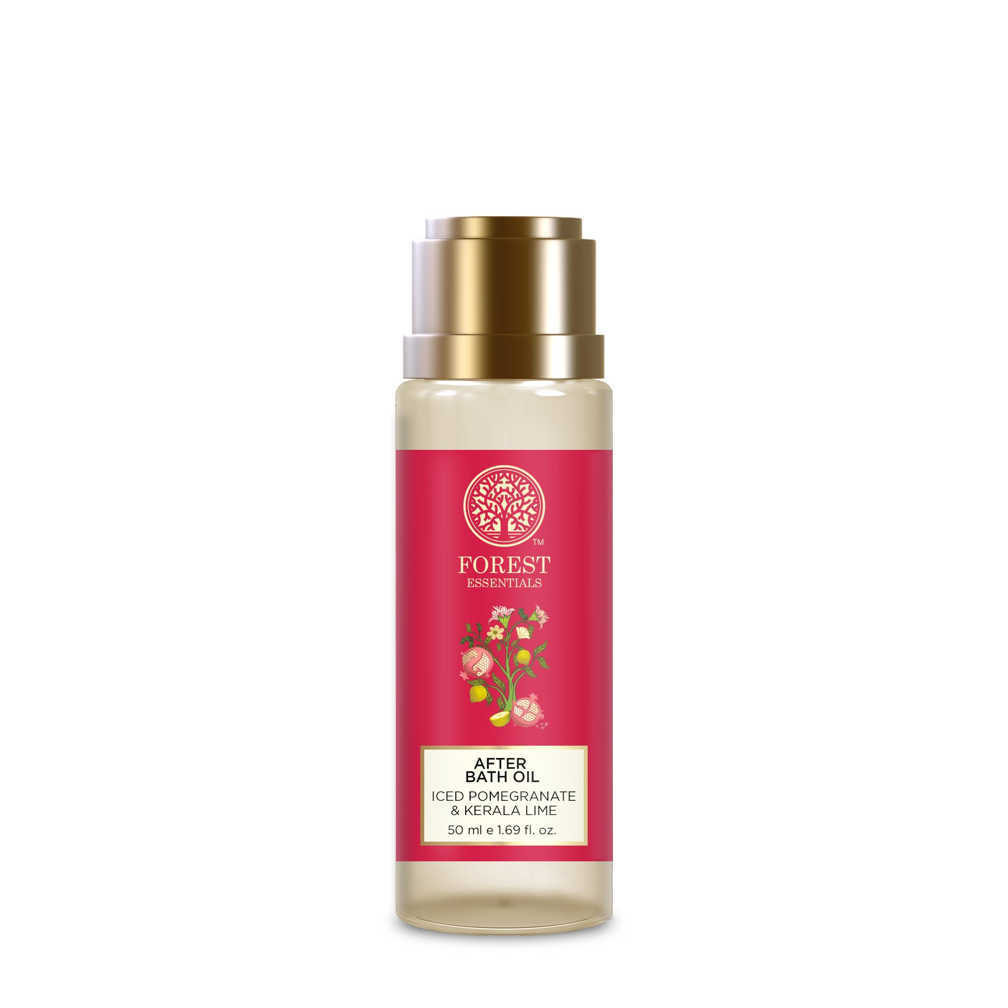 After Bath Oil Iced Pomegranate & Kerala Lime | After Shower on Wet Skin | Keeps Skin Hydrated in just 2 Mins | For Lightly Scented & Soft Skin | For Daily Use