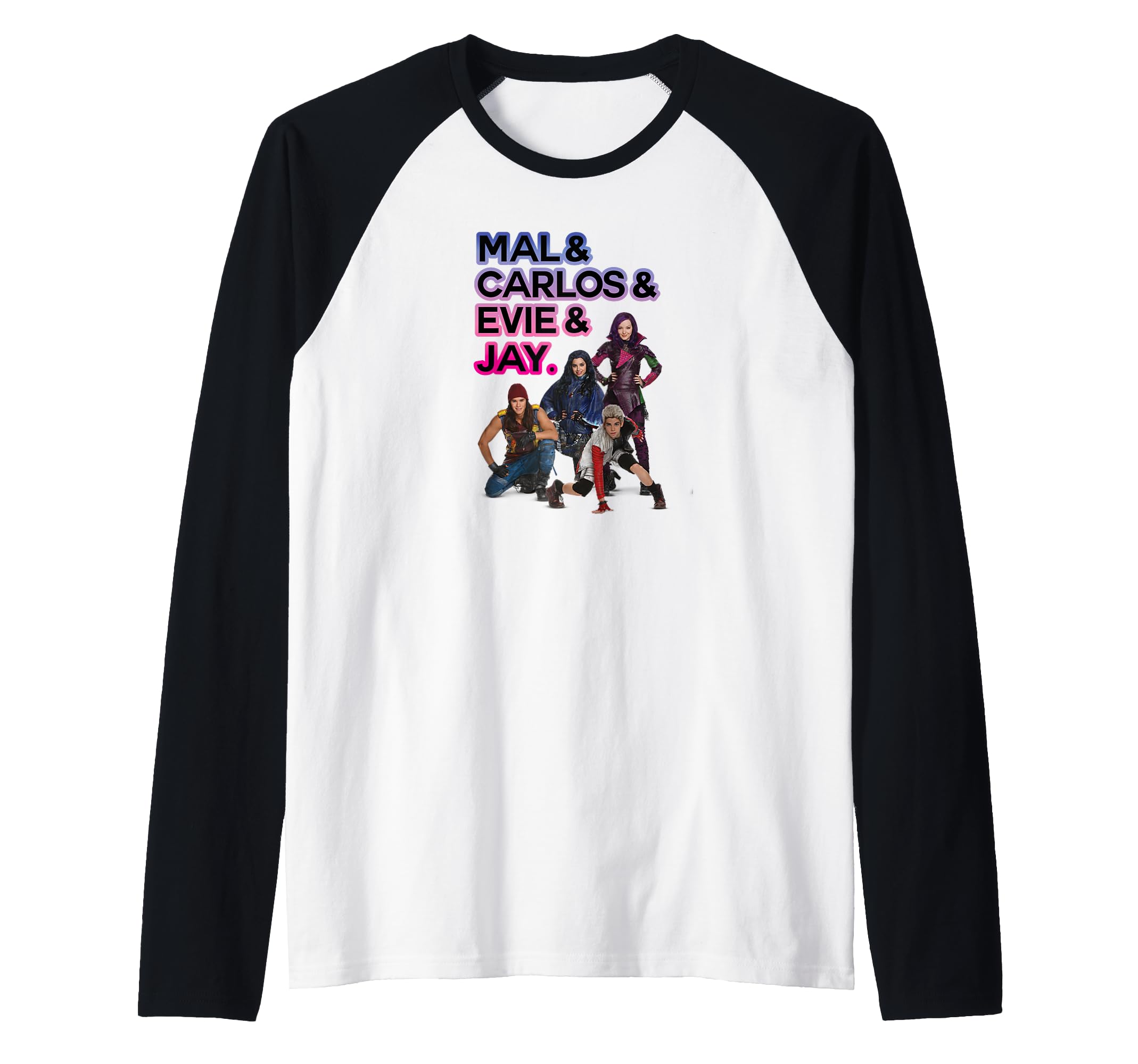 T-shirt Descendants Disney coupe baseball à manches raglan pour fan de Carlos - 2