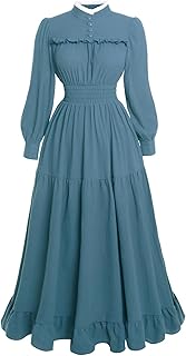 Victorian Dress for Women 1800s Long Sleeve Edwardian Dress Medieval Renaissance Costume - Buy now