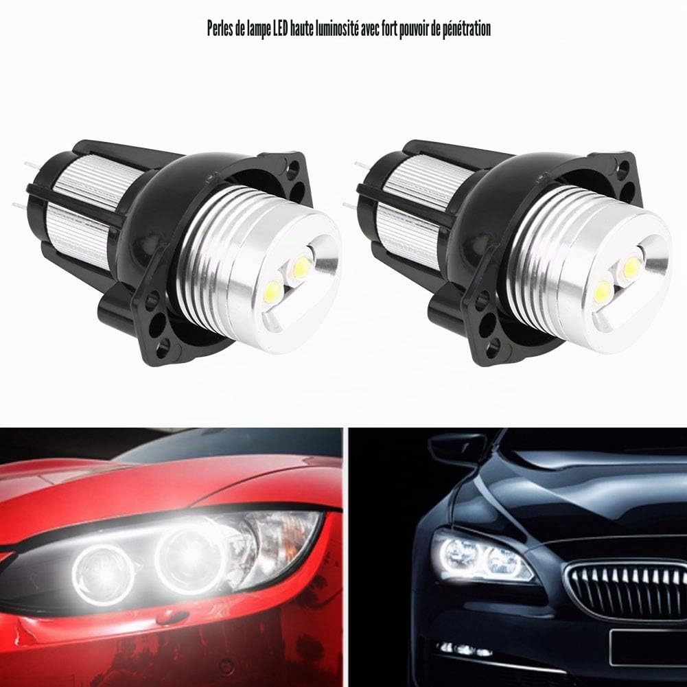 Tbest veilleuse e91,Yeux d'ange de voiture, lampe à LED, lumière LED, 2 pièces 12W LED Angel Eyes Halo anneau de marqueur replacement pour E90 E91 05‑08 lampes automatiques