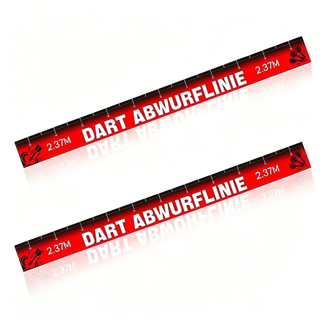 2 Autocollants de Ligne de Lancer de fléchettes 56x5cm - Marque au Sol autocollante pour fléchettes, Ligne de Lancer de fléchettes autocollante, Accessoires de fléchettes, adaptés fléchettes