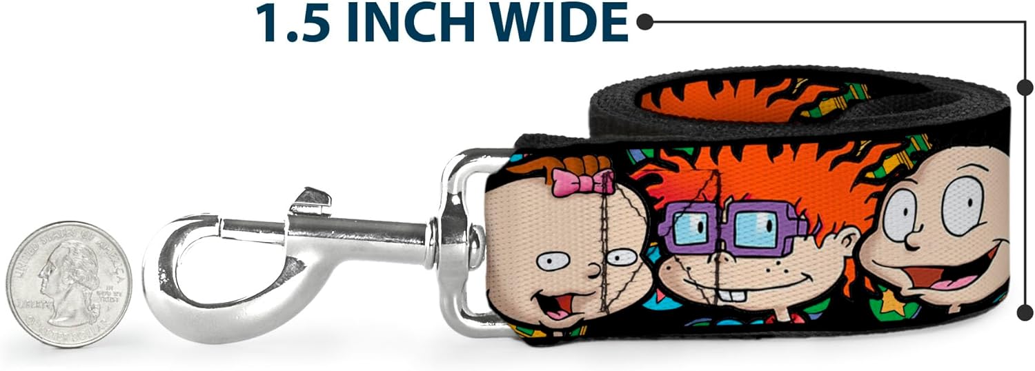 Dog Leash Rugrats Character Faces Close Up 6 Feet Long 1.0 Inch Wide