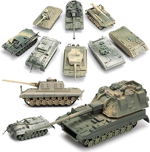 ViiKONDO Kit de modelo de tanque de juguete Vehículo militar escala 172 8pcs Segunda Guerra Mundial JagdtigerM88AIGUS M12M113A2UK AS-90Países Bajos