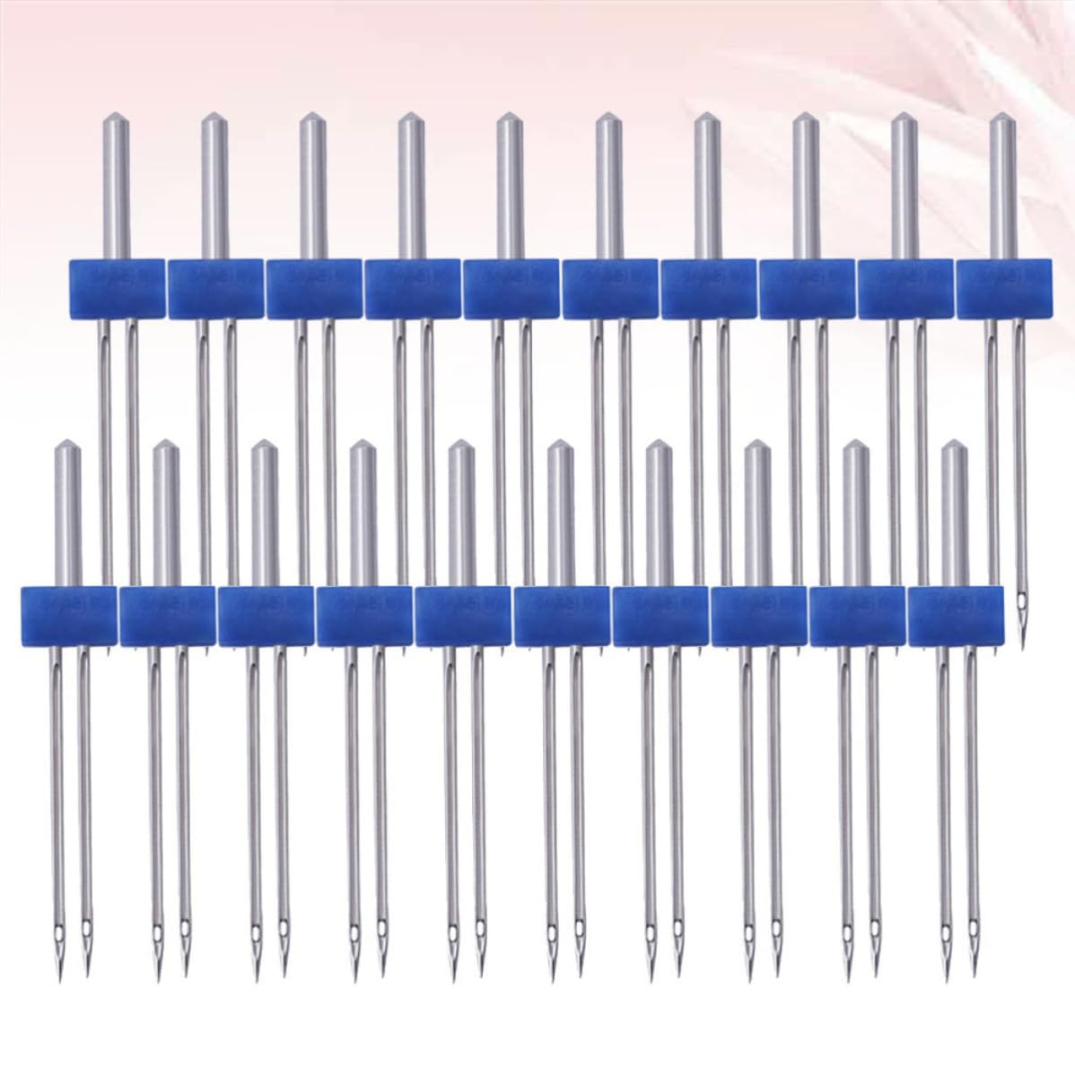WHAMVOX 100 Stück Nähdoppelnadel aus Metall 3mm Modell C01 005 00171 Blau für Nähmaschine Zwillingsnadel für Gleichzeitiges Nähen Kompatibel mit Meisten Nähmaschinen
