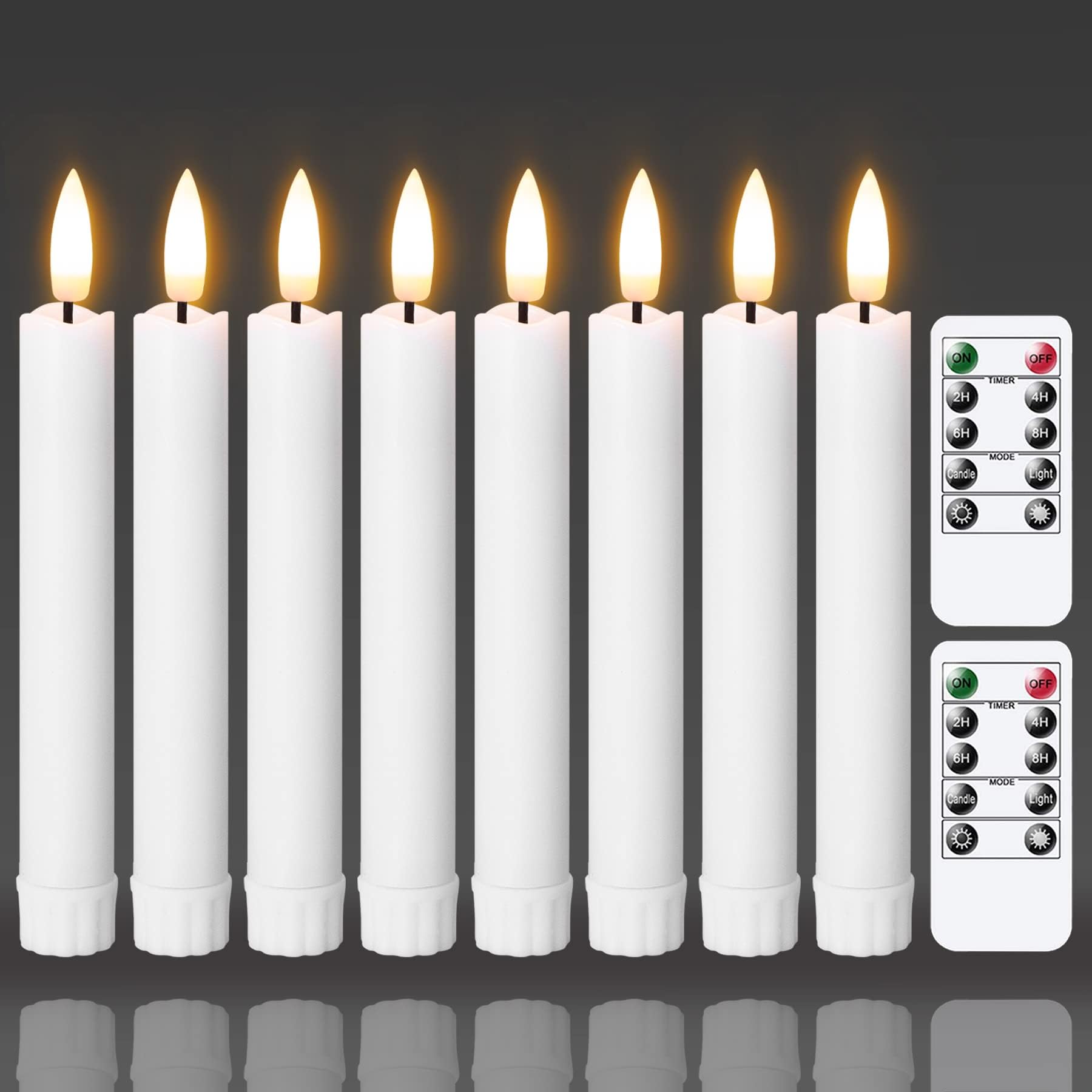 Mavandes 6.4 Inches Plastic LED Taper Candles with Remote