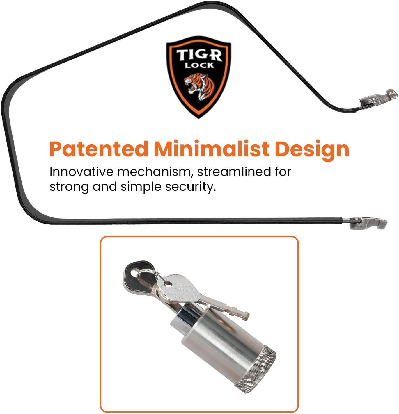TiGr Mini+ Lightweight Bike Lock – High Security 8 x 4" Flexible High-Carbon Steel Shackle – Bolt Cutter, Crowbar & Hacksaw Resistant image 2