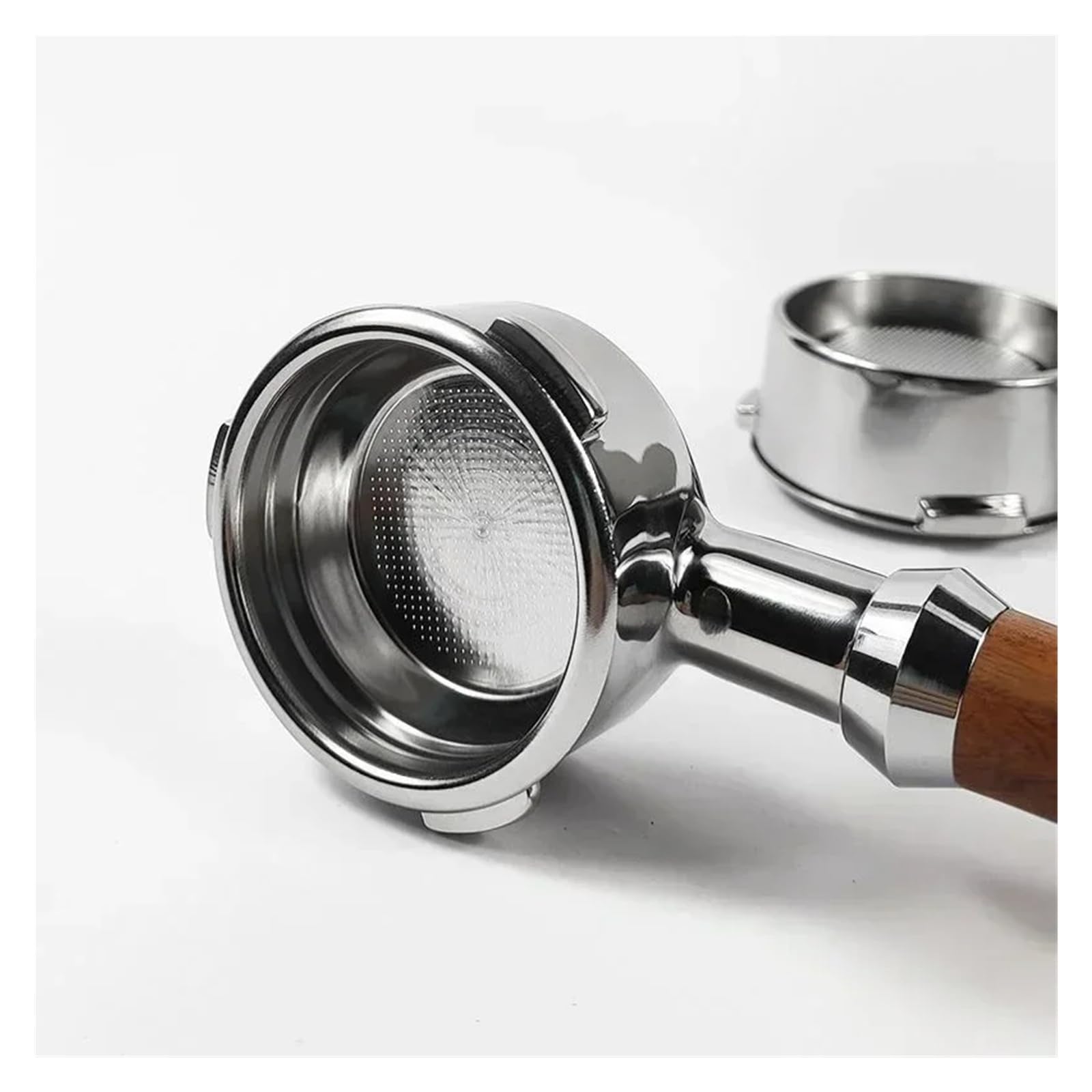 Portafiltro sin fondo de 58 mm y 3 orejas, compatible con Barsetto/compatible con Oster, herramienta de barista con filtro de mango de espresso de acero inoxidable for cafetera(58mm-E1)