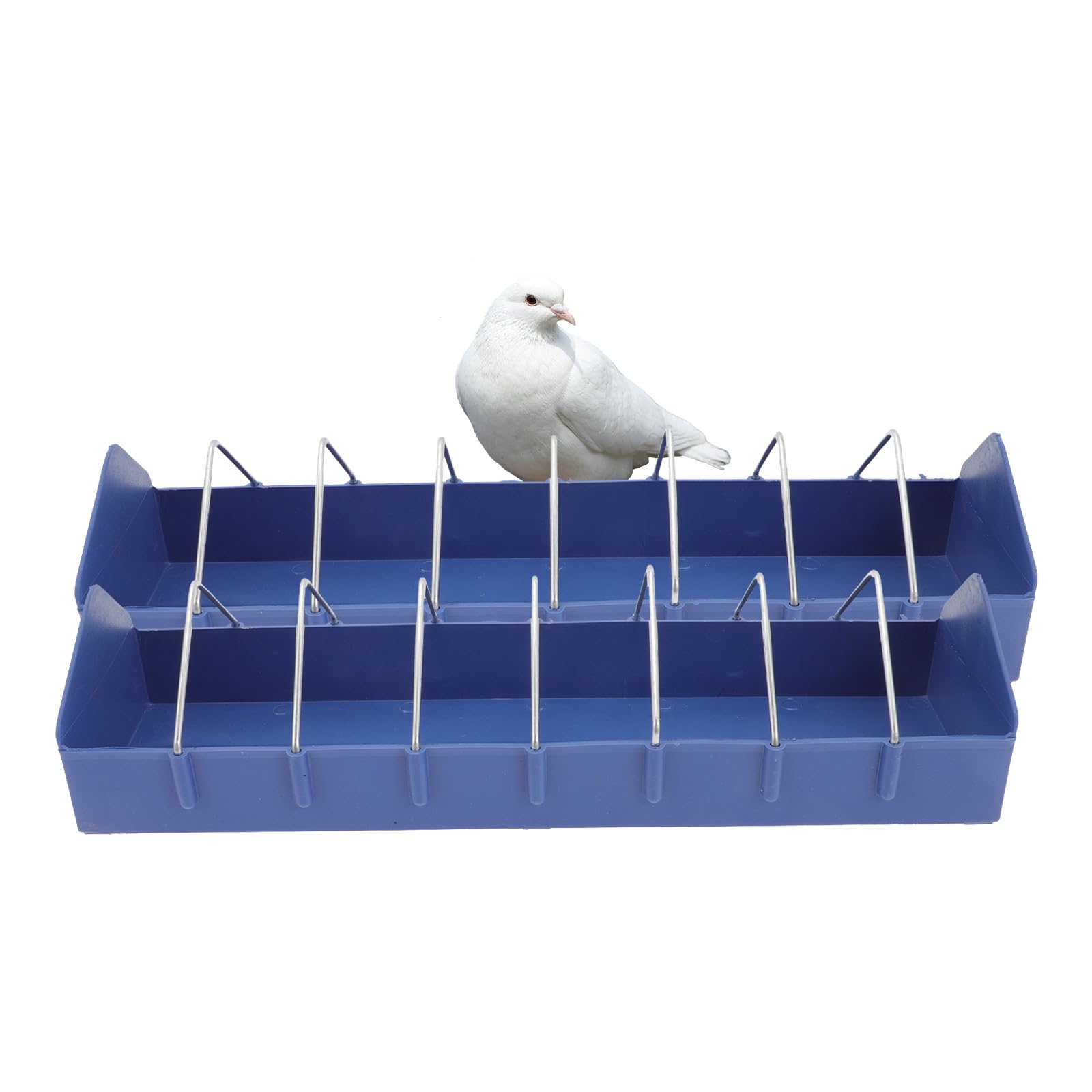 Mangeoire Nettoyer PP Bleu Facile pour 2pcs en Plastique Pigeons Remplir à Cages de Petits Oiseaux et Perruches