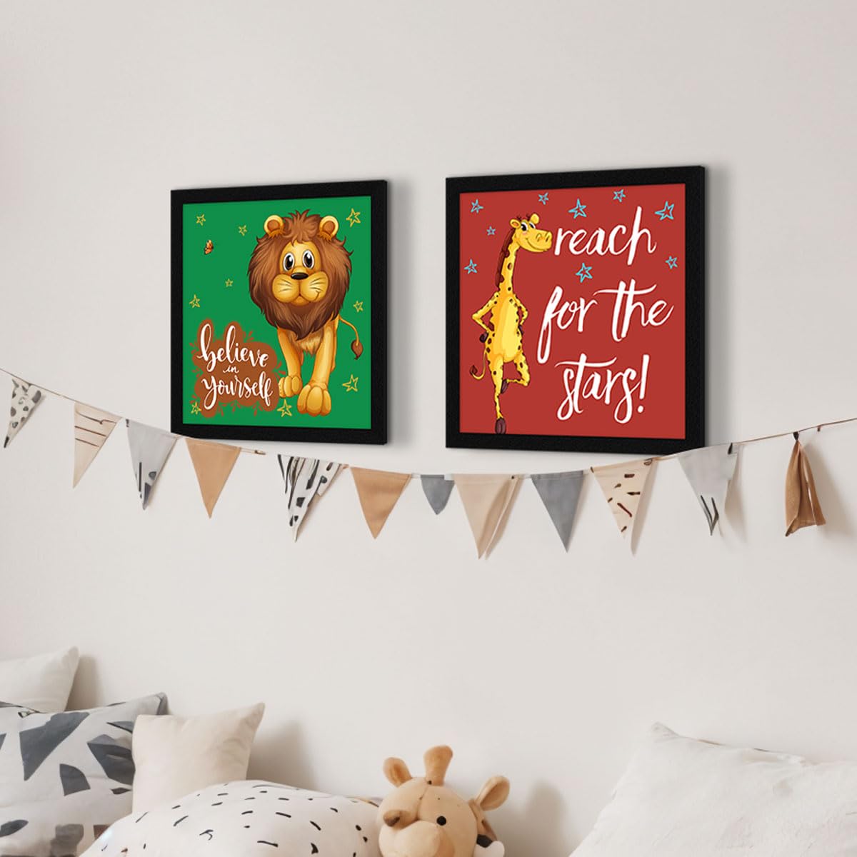 Cute Animal Wall Art - Set of 4 Kids Paintings -3 Cute Animal Wall Art - Set of 4 Kids Paintings -3