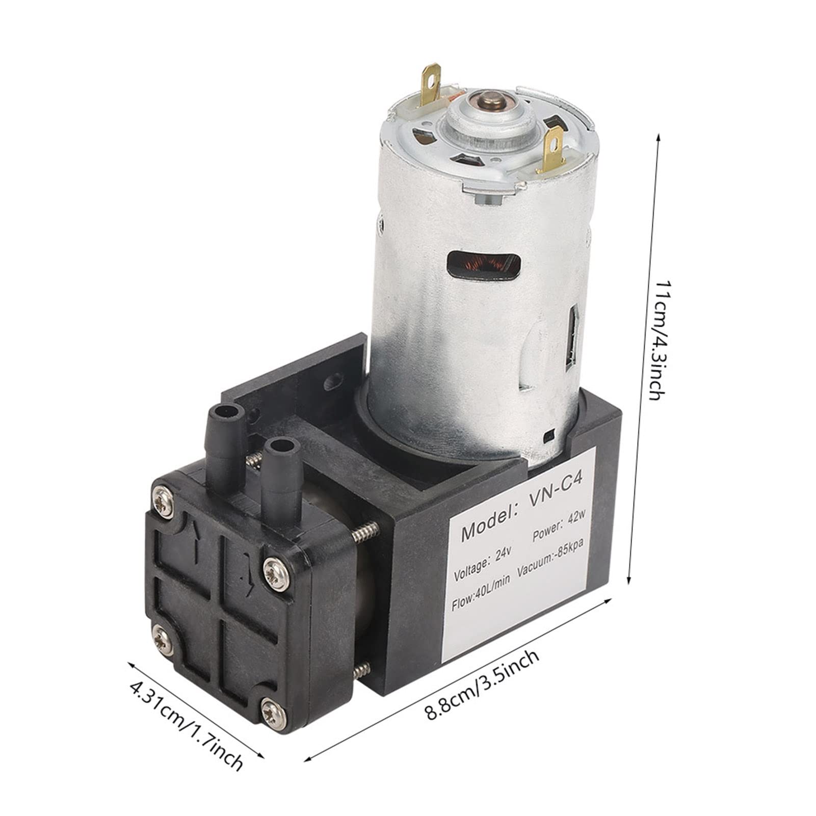 Vuoto senza olio DC 24V -85kPa, 42W, 40L/min, Design compatto per, apparecchiature dentali, di laboratorio e automazione, modello VN-C4