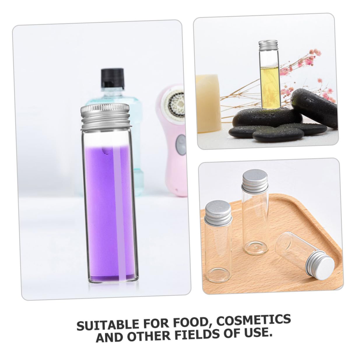 Glasfläschchen Transparente Kleine Fläschchen 30 Stück Einfache Beobachtung und Hohe Dichtigkeit mit Aluminium Schraubverschluss 50ml für Laborproben und Selbstgemacht Projekte
