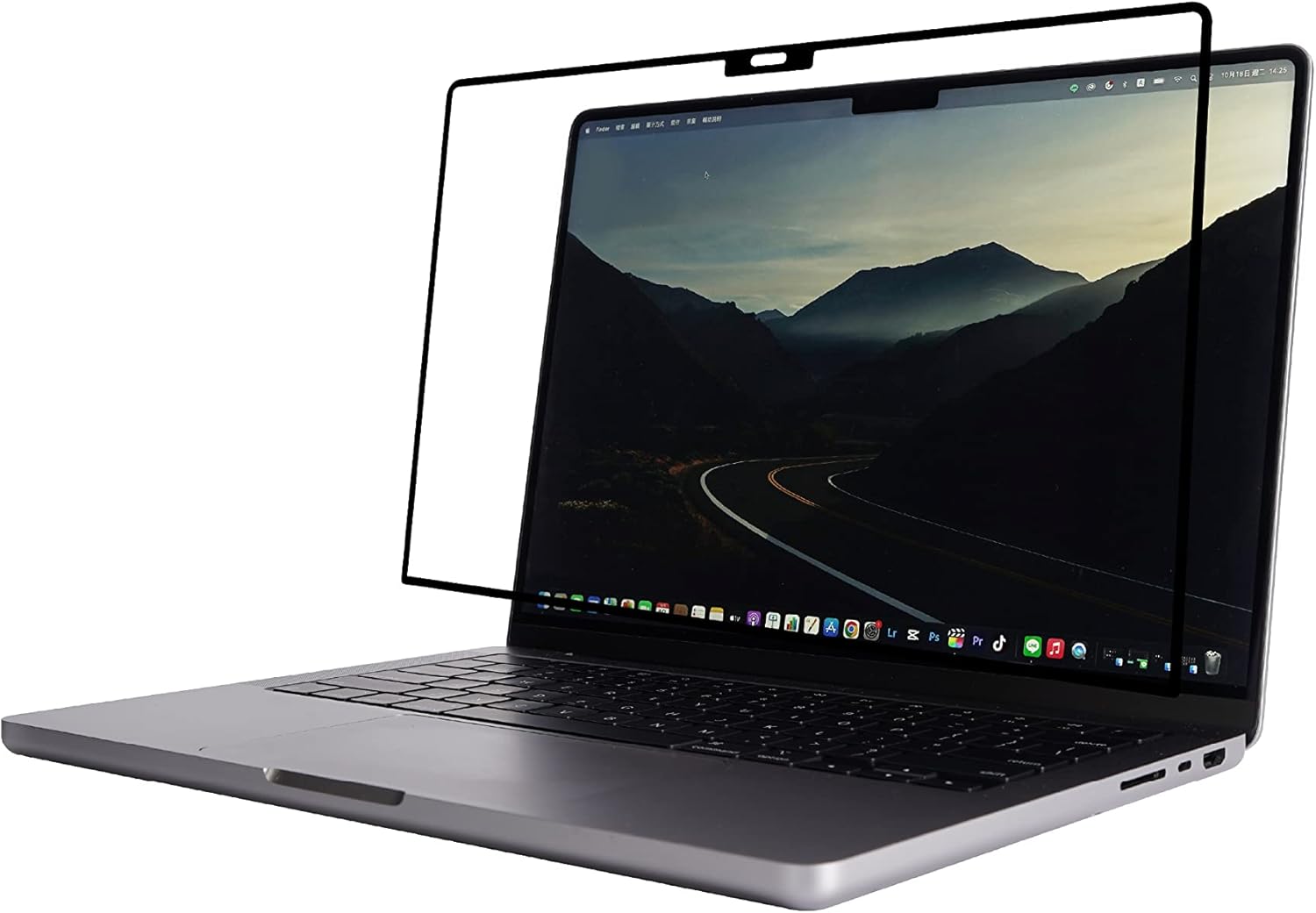 Moshi iVisor AG Anti-glare Screen Protector for MacBook Pro 14-inch (2022 M1, A2442), Easy-Installation, Washable & Reusable, Scratch Protection, Fingerprint Resistant - Black (Clear/Matte)