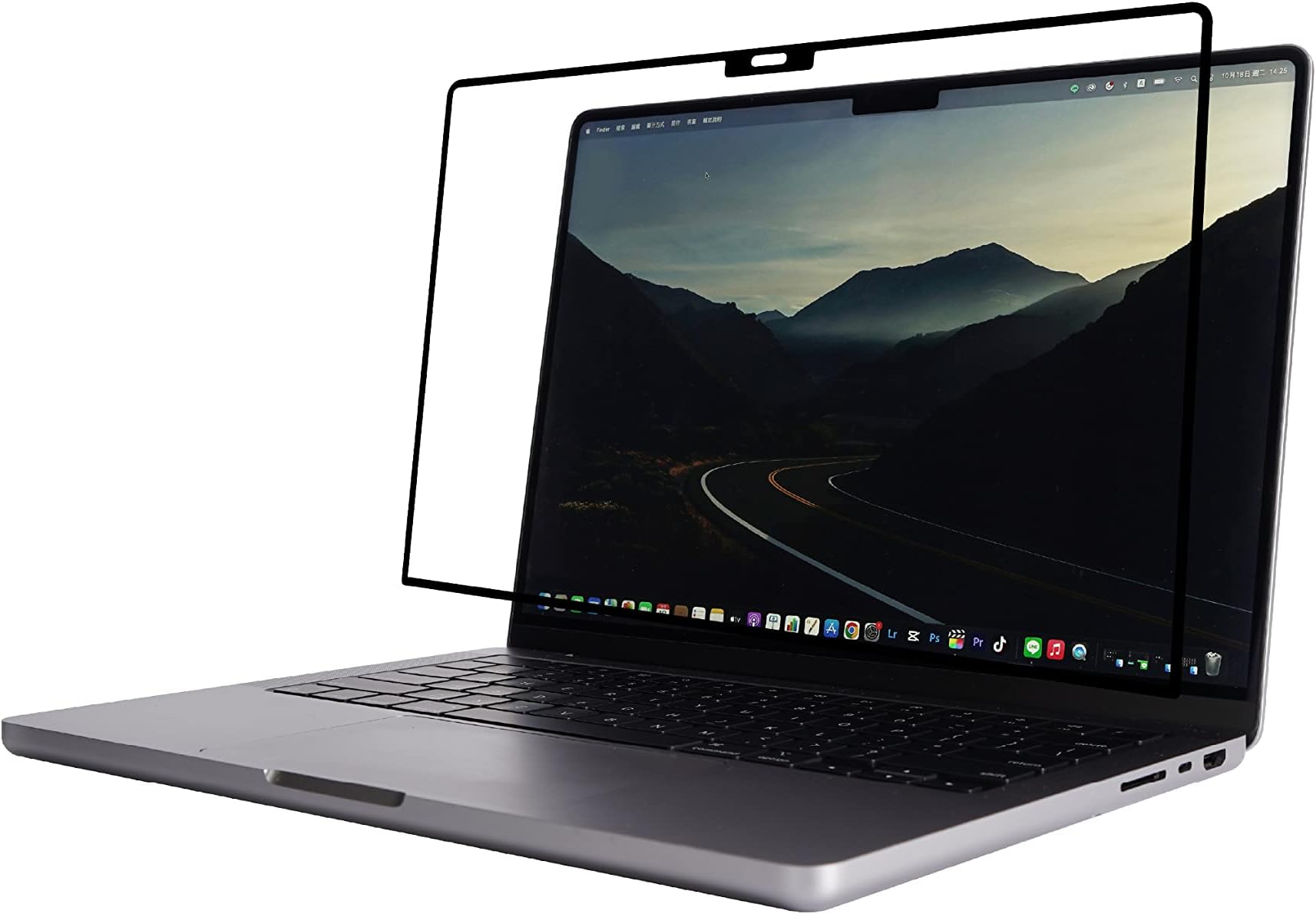 Moshi iVisor AG Anti-glare Screen Protector for MacBook Pro 14-inch (2022 M1, A2442), Easy-Installation, Washable & Reusable, Scratch Protection, Fingerprint Resistant - Black (Clear/Matte)