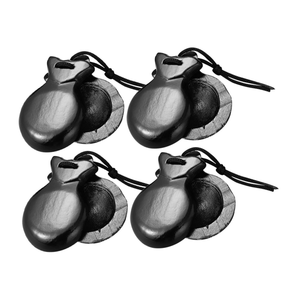 NULYLU 4pcs Spanish Castanets Wooden Finger Castanets Music Rhythm Toy Small Percussion Instruments for Boys and Girls Adults