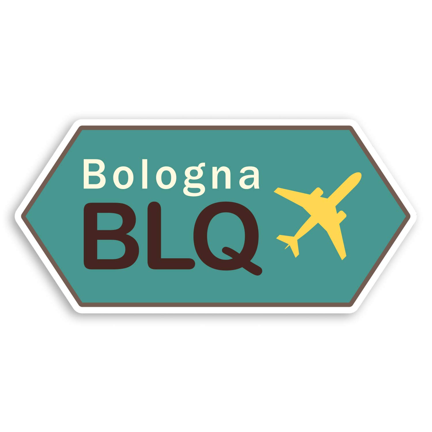 Destination Vinyl Ltd Multi 2 X 10Cm Blq Bologna Airport Vinyl Stickers - Italy Luggage Sticker #31109 (10Cm Wide)