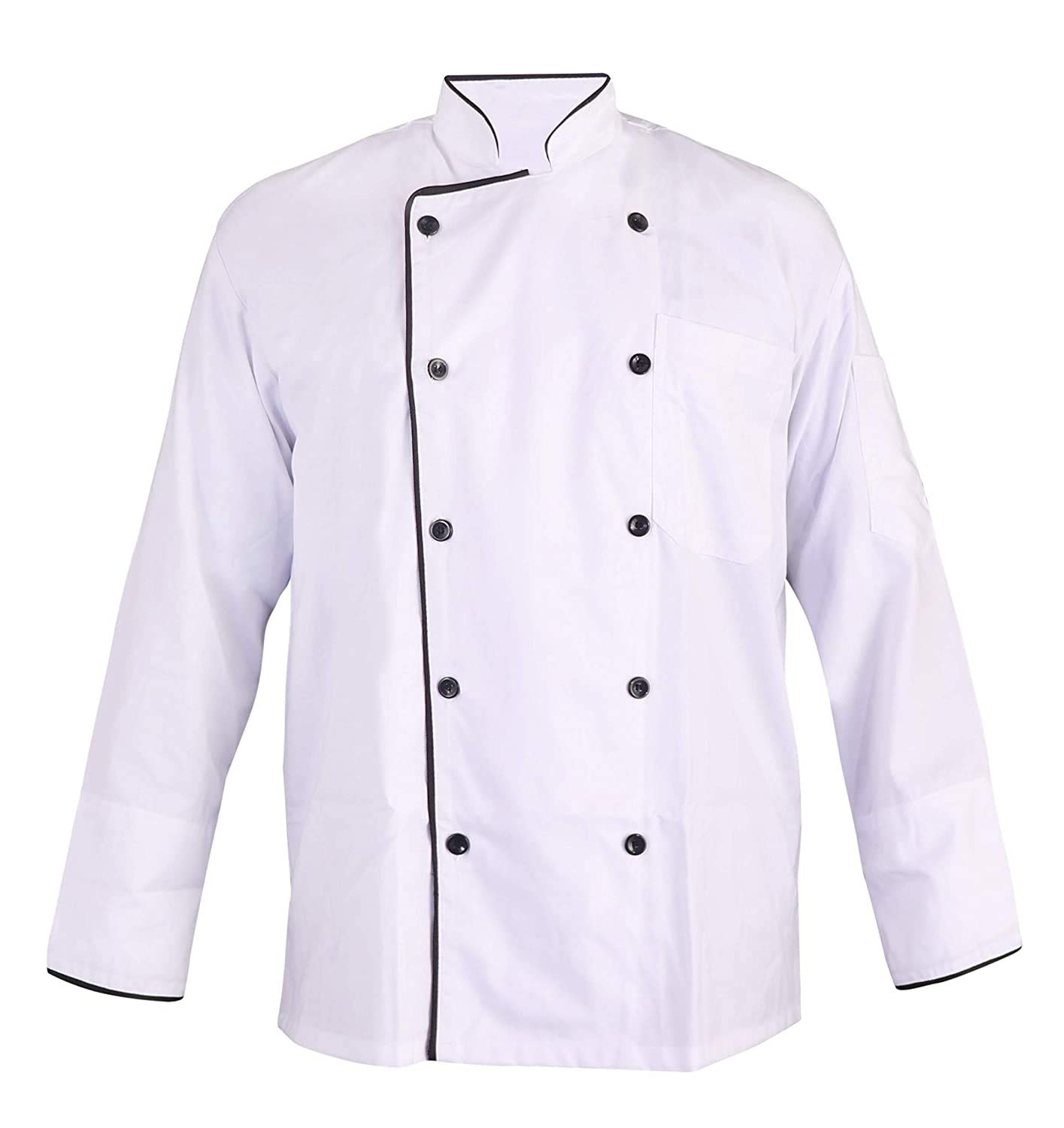 E - Ezra Men's Cotton Chef Coat (White, 40, Large)-image-18
