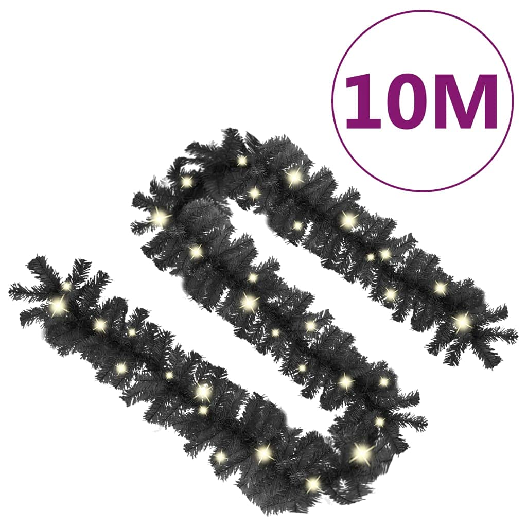 Weihnachtsdekoration Haus Weihnachtsgirlande mit 150 LEDs 10m Schwarz PVC Niedriger Energieverbrauch Weihnachtsdekoration für Treppengeländer oder Fenster Wand Tür Decke