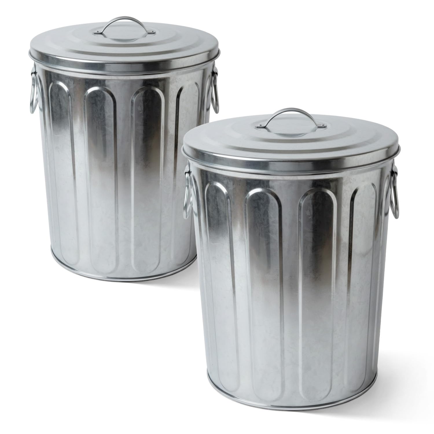 5-gallon galvanized metal trash can with lid used for transporting hot charcoal at park