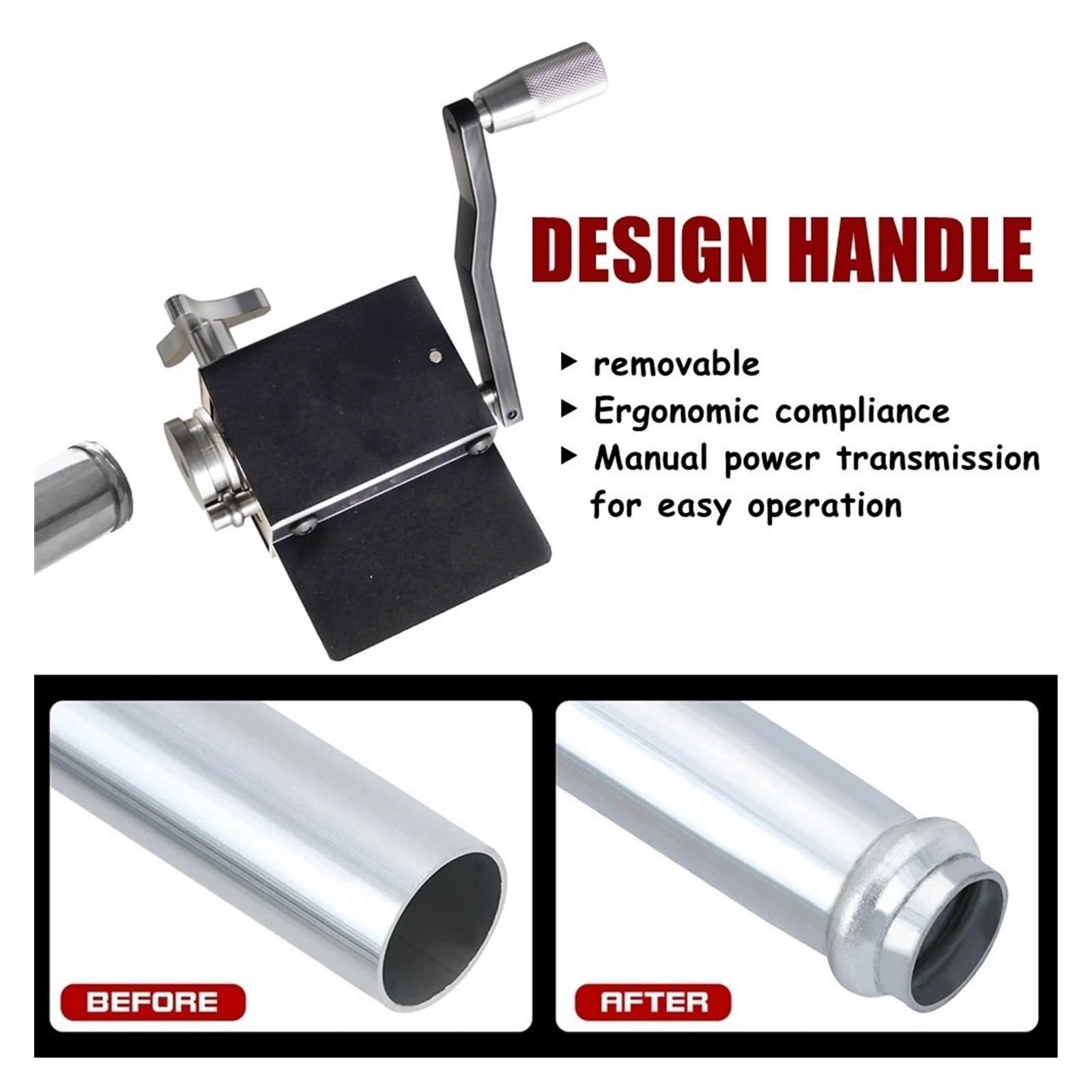 Ekspander rurowy, Narzędzie Do Zagniatania Rur Ręczny Wałek Koralikowy Wlotowy I Intercooler Zaciskania Rura Aluminium/stal O Średnicy Wewnętrznej 5/8" Lub Większej(Black)