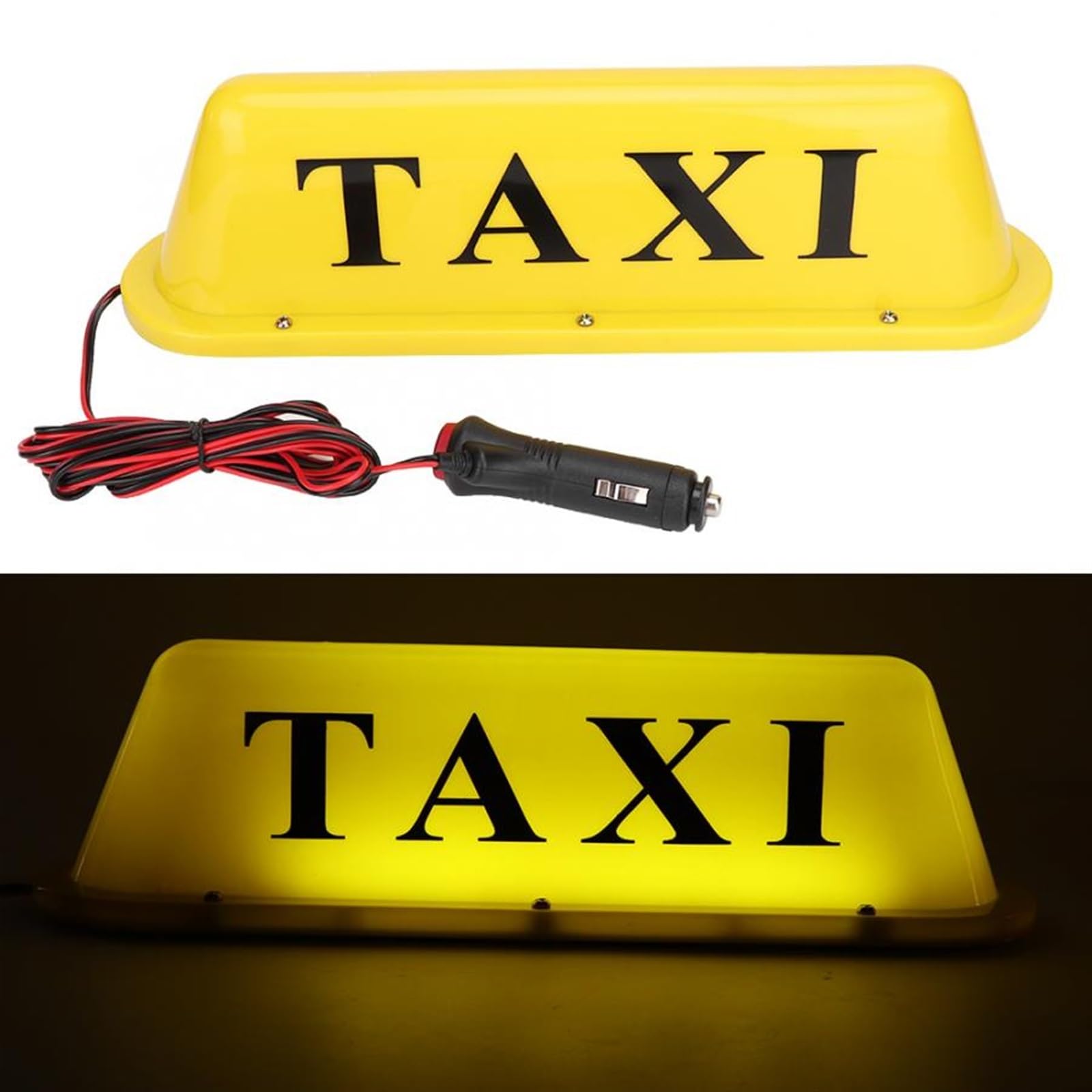 Insegna Taxi LED 12V Con Base Magnetica, ABS Resistente, Per Tetti Auto, Rideshare E Identificazione Veicolo