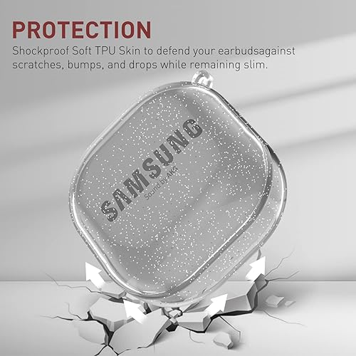 Miniatura 2 de AIIKO Funda compatible con Galaxy Buds 2 Pro 2022Galaxy Buds 2Pro Case 2021Galaxy Buds Live Case 2020 Funda protectora transparente de TPU suave a
